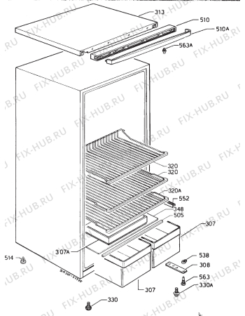 Взрыв-схема холодильника Electrolux RF842 - Схема узла Housing 001